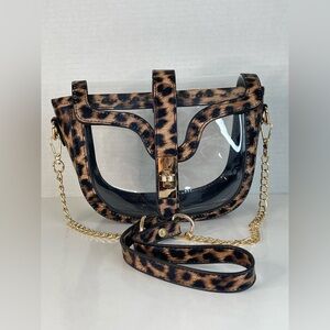 Leopard Print Clear Crossbody Bag